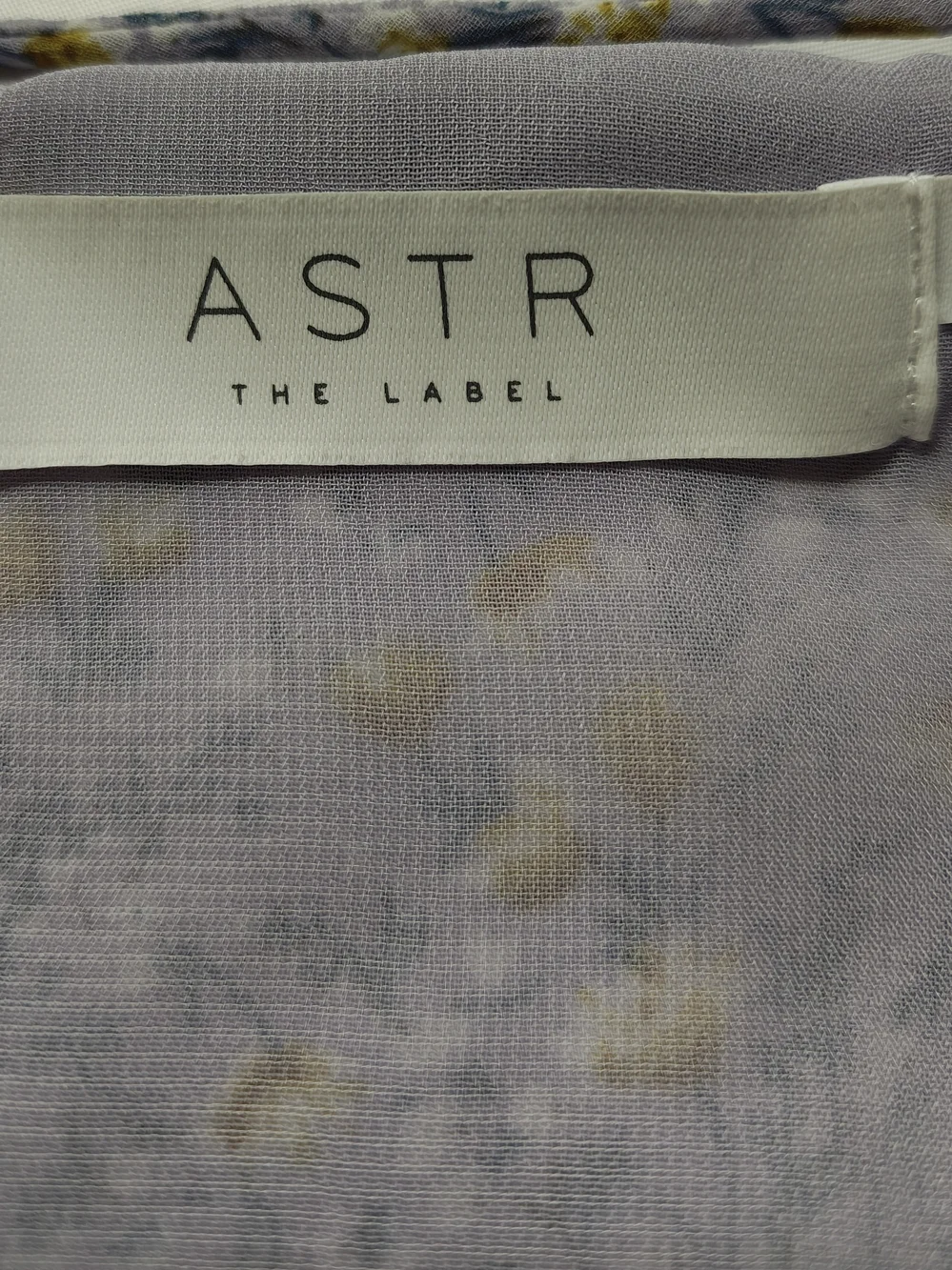 ASTR The Label Floral Ruffle Tiered Blouse Small Lilac Purple Cottagecore